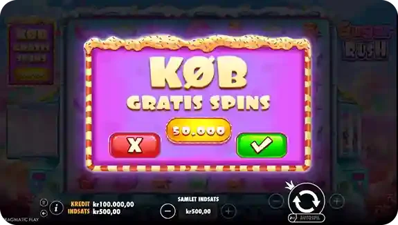 Sugar Rush online casino bonus buy funktion køb gratis spins