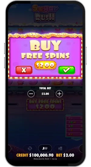 Bonus buy funktion i Sugar Rush