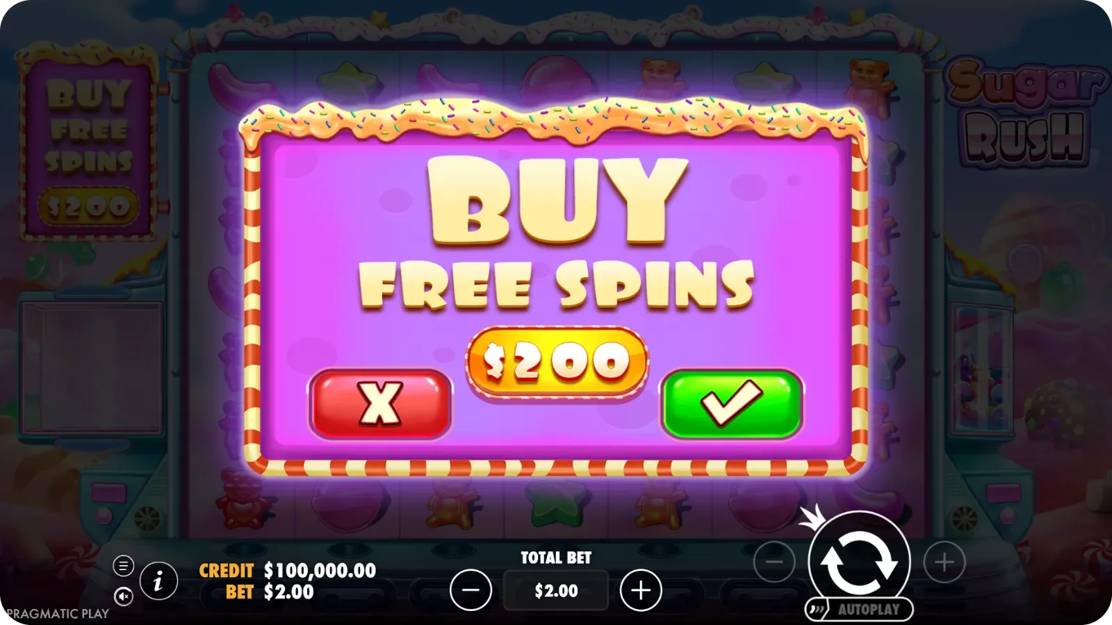 Sugar Rush online casino bonus buy functie koop gratis spins