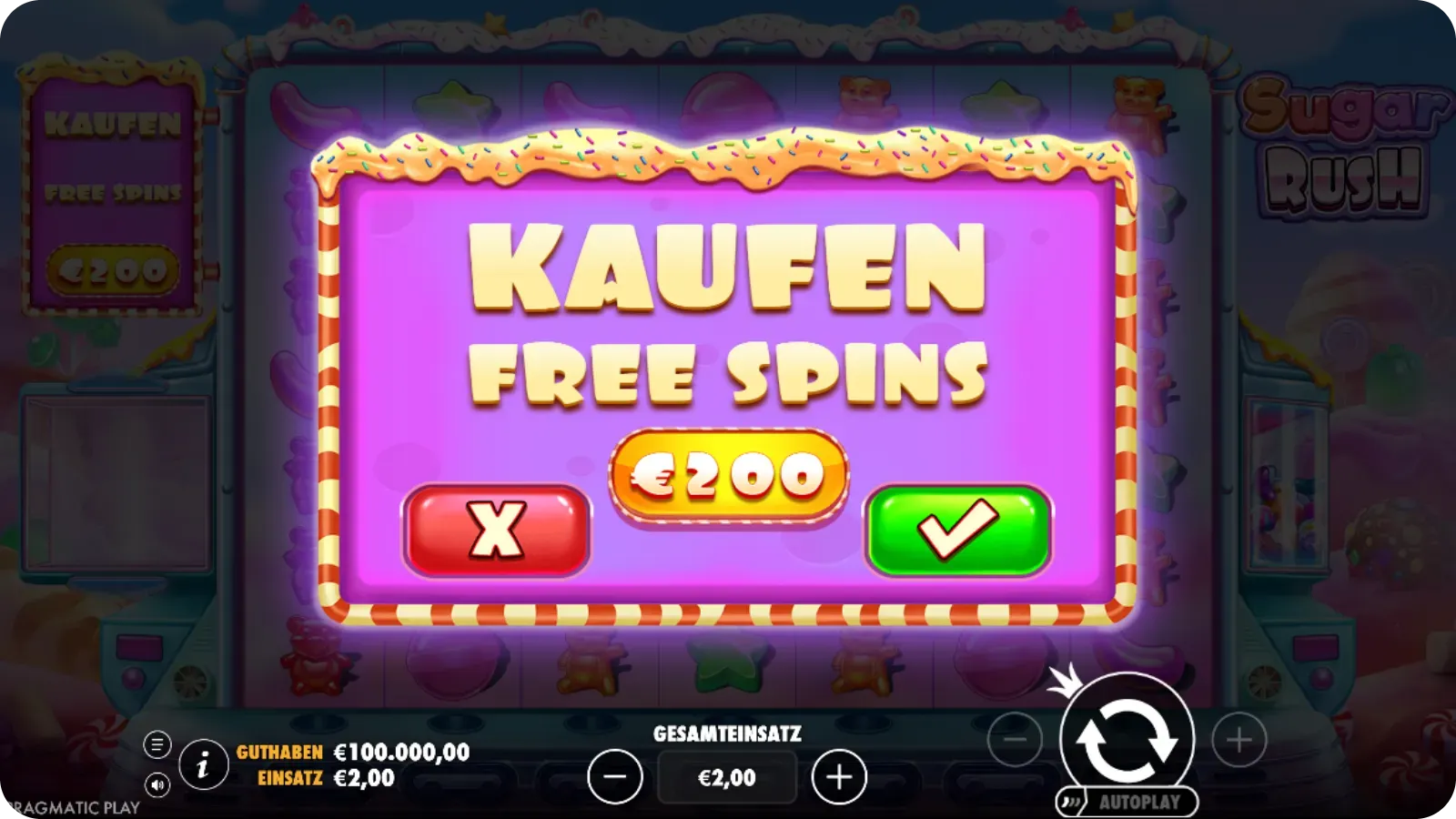 Sugar Rush Online Casino Bonus Buy Funktion Freispiele kaufen