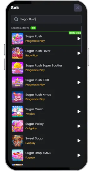 Sök efter Sugar Rush spel